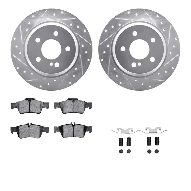 R1 Concepts WGYH1-63096 eLINE Rotor - Drilled & Slotted - Silver W/ Semi-Met Pads